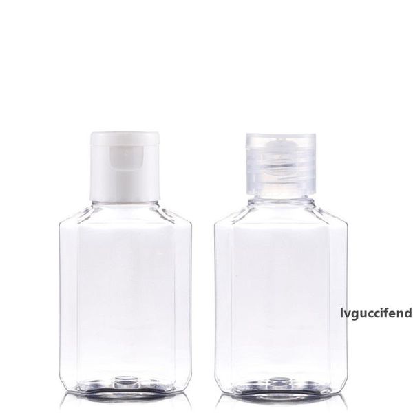 

30ml empty hand sanitizer pet plastic bottle with flip cap square shape bottle for cosmetics fluid disinfectant liquid