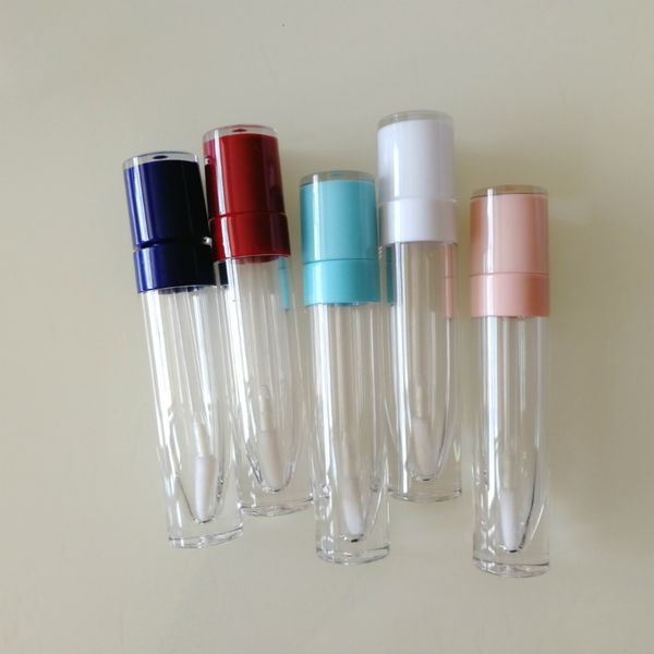 

storage bottles & jars wholesale makeup lipgloss packaging 8ml empty tubes round clear lip gloss containers red pink tube