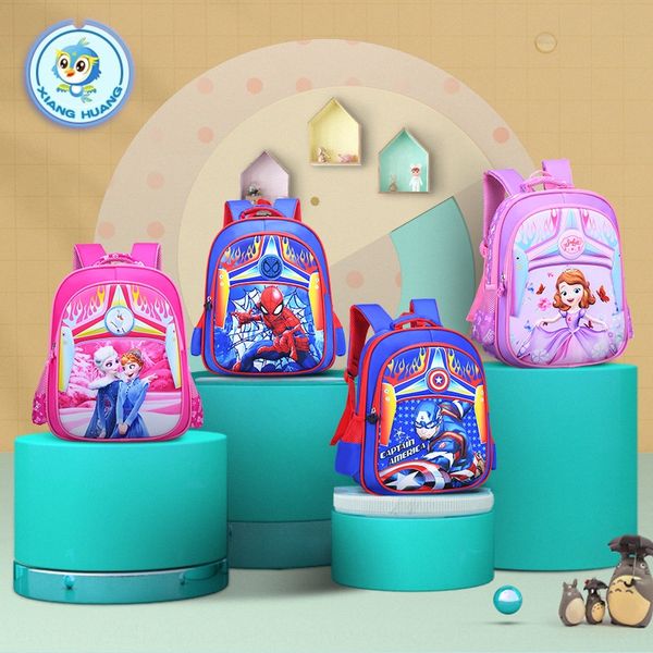 

new children's schoolbag pupil men's and women's bag backpack grade 1-3 cartoon backpack cute