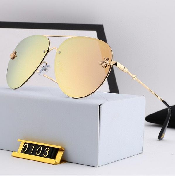 

2020 retro polarized luxury mens designer sunglasses rimless gold plated square frame brand sun glasses fashion eyewear with case, Blue;gray