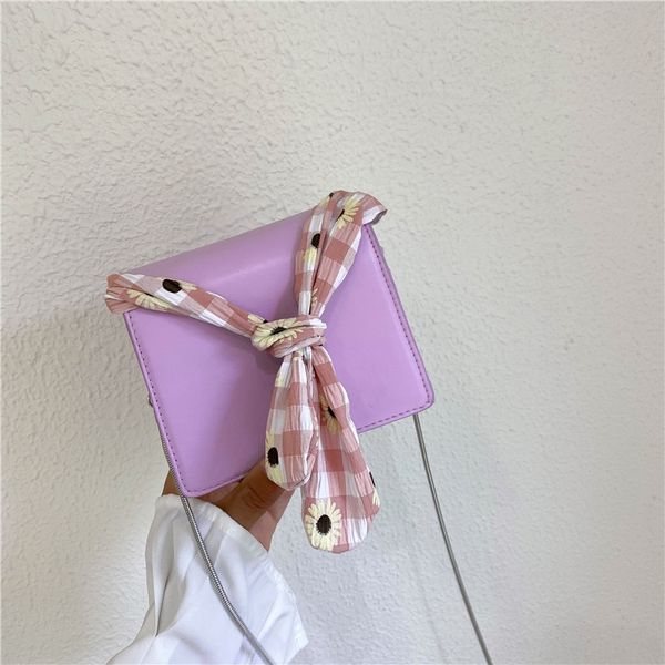 

small female 2020 new fashion net red high-end scarf shoulder bag feeling summer hipster scarf mini shoulder messenger bag, White