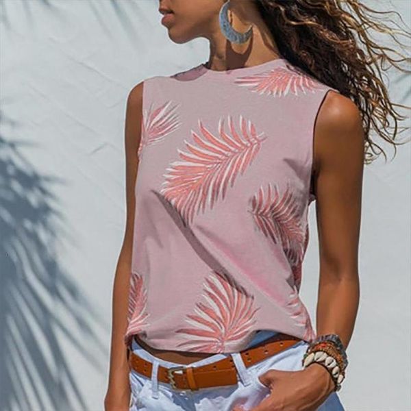 

womens o neck leaf print sleeveless t shirt plus size 5xl summer tank tshirt women 2020 fashion casual cap sleeve female, White
