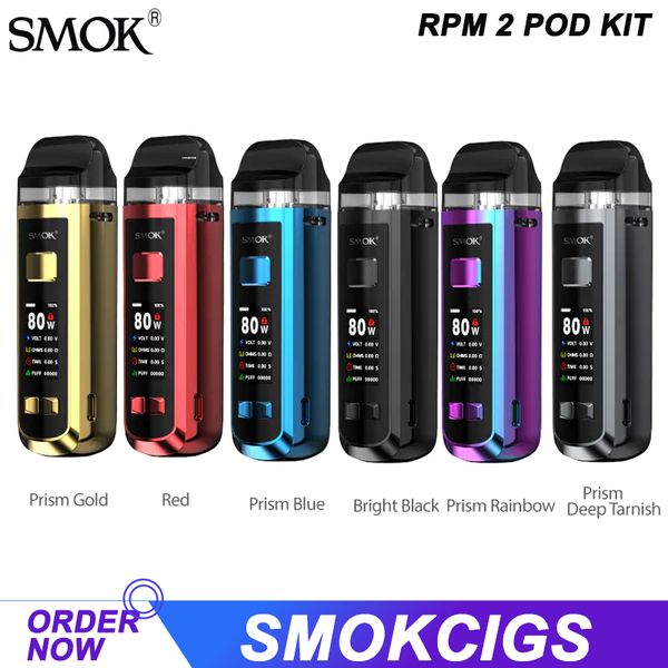 

SMOK RPM2 Pod Vape Kit 2000mah Battery 80W 7ml RPM RPM 2 Cartridge Pod fit RPM2 Mesh MTL Coil Electronic Cigarette Vaporizer Authentic