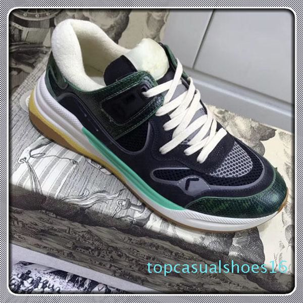 

fashion men woman shoes lace up platform sneakers luxury with original box casual mens woman shoes c15, Black