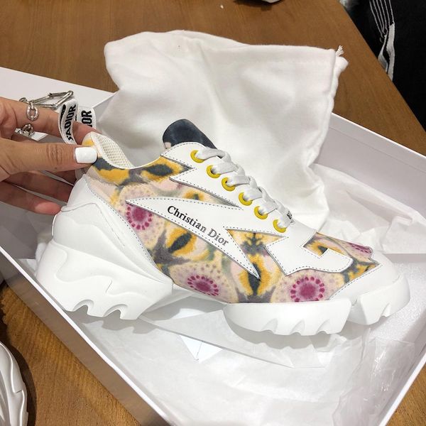 

new27 luxury ladies casual shoes trend personality sports shoes fashion thick bottom old shoes original box packaging fast delivery, Black