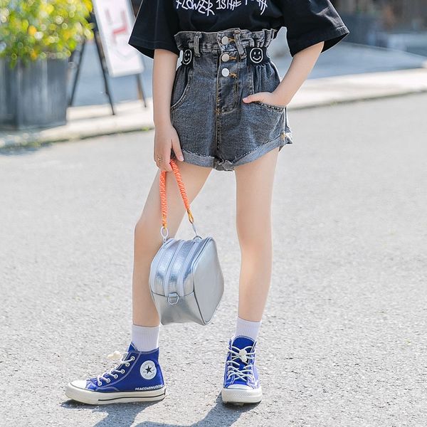 

girls' summer wear waist-tight denim 2020 new korean style girls and shorts ' summer fashion casual children's all-match shor, Blue