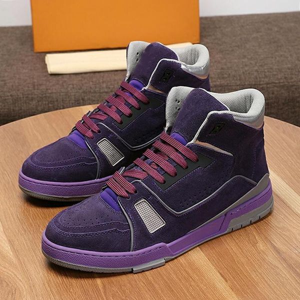 

drop ship trainer sneaker mid -men 's shoes autumn and winter vintage footwears lace -up plus size men shoes scarpe sportive da uo, Black