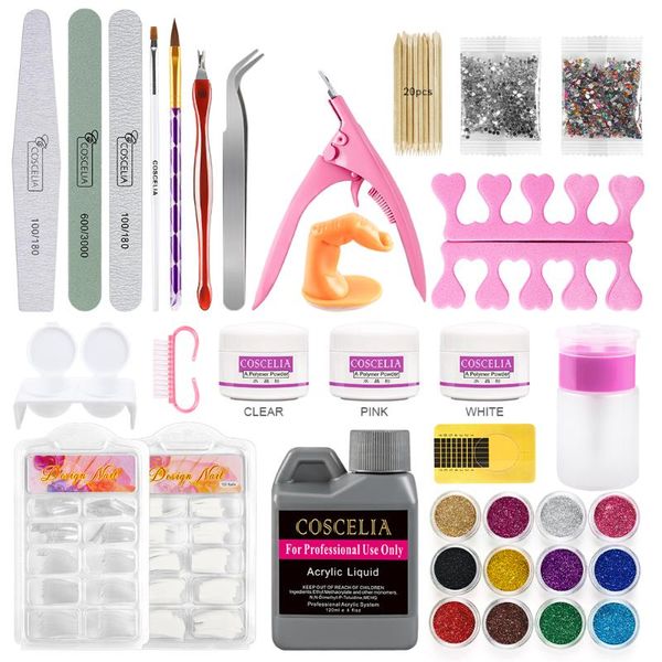 

nail art kits full set acrylic powder manicure kit crystal polymer tips gel polish builder decoration diy