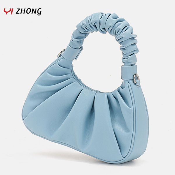 

yizhong роскошные сумки женские сумки дизайнер из натуральной кожи облако сумка плеча плиссированной crossbody сумки для женщин кошелек сцеп