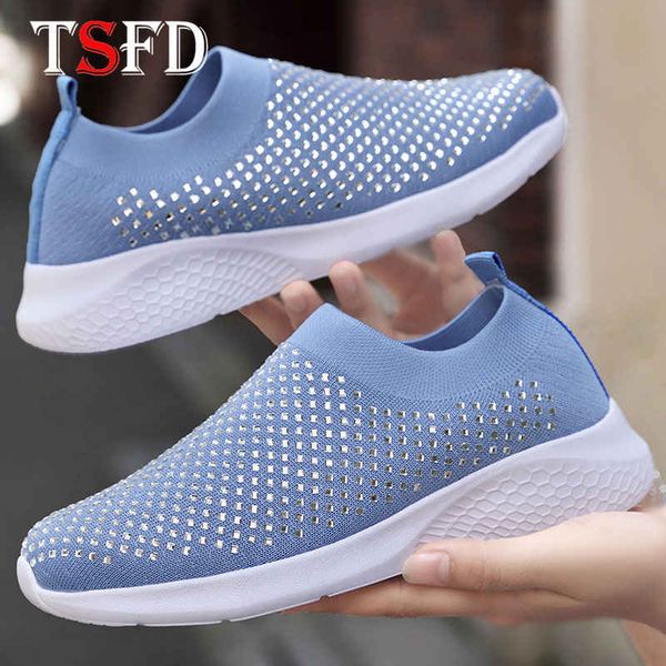 

large sizes women's shoes slip-on ladies sneakers thick bottom shoes woman mesh walking footwear female casual flats trainers f5, Black