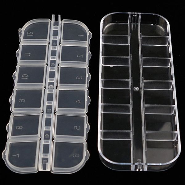 

nail art storage box 12 grids compartment plastic sequins cajas vacias de diamantes organizer jewelry mini diamond empty boxes