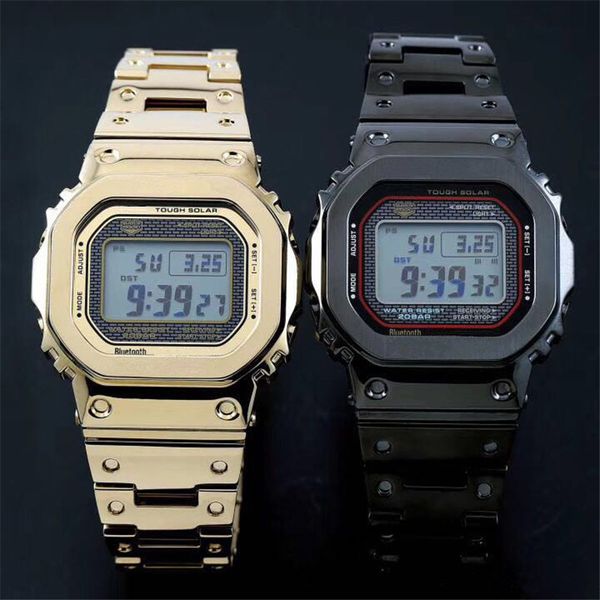 

wholesale steel strap g style mens wrist watches fashion square dial water resistant designer watch montre hommeautomatic digital sportwatch, Slivery;brown