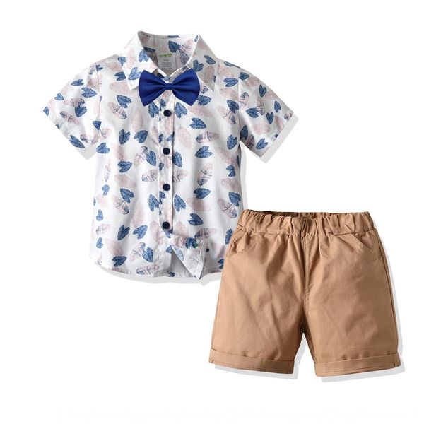 

boys' printed shorts suit for shorts shirt shirt children and children summer vacation beach outdoor wear two-piece suit