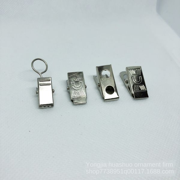 

drape runner card holder double holes metal clip document bag badge clip chang pai jia tie badge card business cardjia zi, Silver