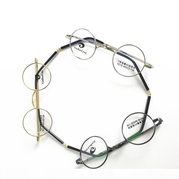 

s vintage small 40mm round eyeglass frames metal full rim optical glasses, Silver