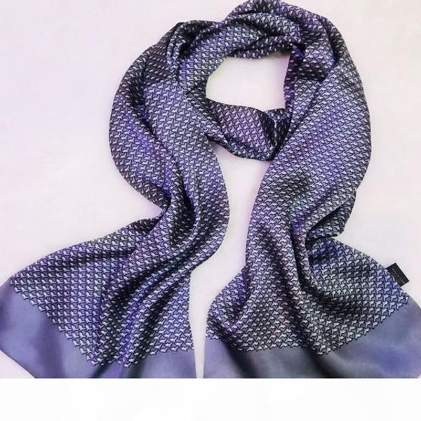 

new vintage 100% silk scarf men fashion paisley flowers pattern print double layer silk satin neckerchiefs #4089, Blue;gray
