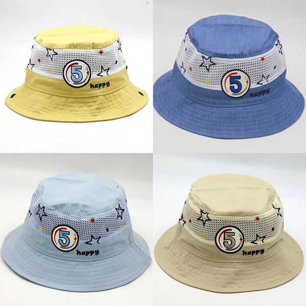 

happy campus children's children's summer new baby sun girl's sunscreen cute mesh basin bucket bucket hat fisherman's ha, Blue;gray