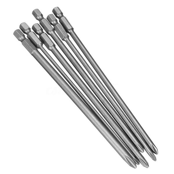 

hot-6pcs хвостовик 1/4 дюйма s2 стал длиной 150 мм нитных hex крестовой отвертки bit set