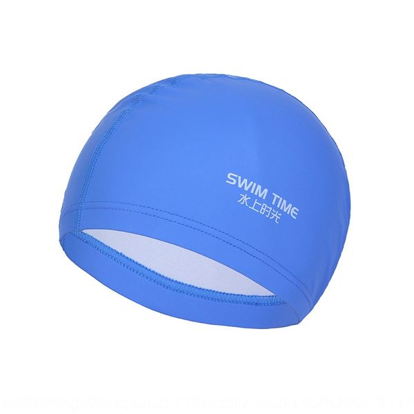 

children cute fashion pu coating cloth coated swimming cap waterproof sunscreen plain swimming cap