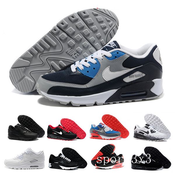 

mens shoes classic 90 men and woman shoes black red white trainer air cushion surface breathable casual shoes 36-45 ehvvt