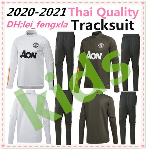 

20 21 manchester training suit kids om marseille football jacket sportswear foot jogging sets 2020 2021 pogba united soccer tracksuit boys