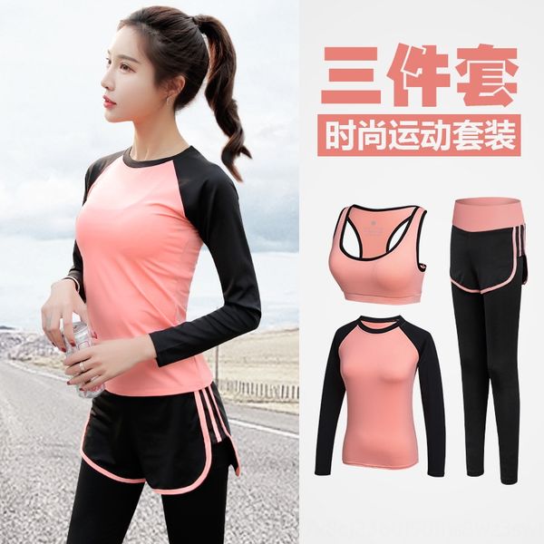 

women's clothing 2020 new season slim fit gym running yoga clothes yoga clothes professional sports suit three-piece set, White;red