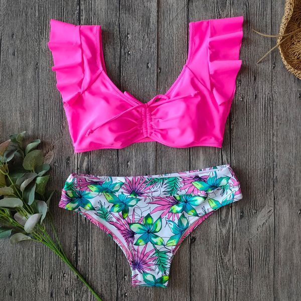 

2020 bikinis women swimsuit off the ruffle swimwear push up bathing suits beach wear brazilian biquini set fenale, White;black