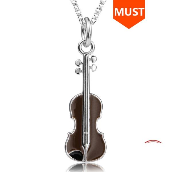 

sg 925 sterling silver violin chain pendant musical necklace necklace musical note fashion jewelry making gifts for women