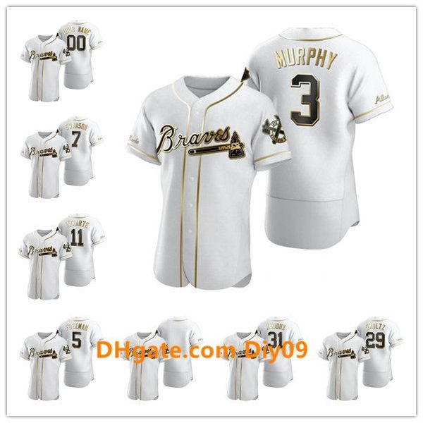 

atlanta braves men women youth 13 ronald acuna jr. 5 freddie an authentic golden edition baseball jersey, Black
