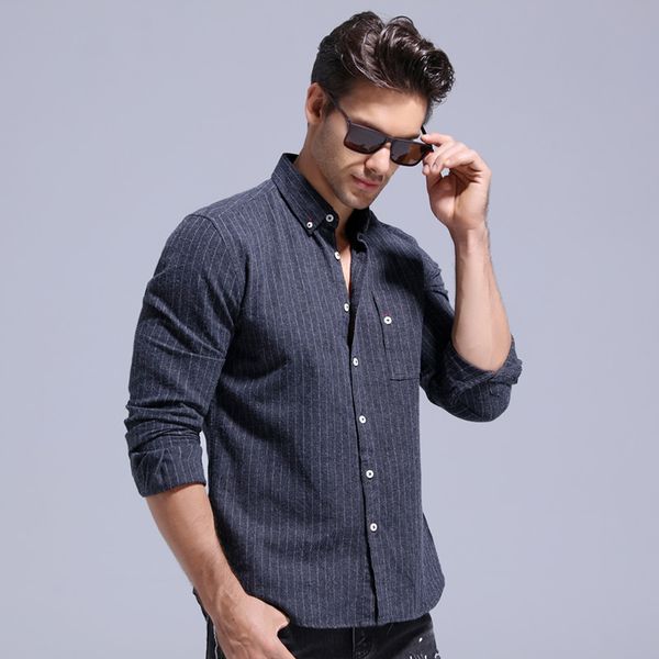 

2020 марка просвет 100% хлопок полосы рубашка мужчины повседневная social business мужские рубашки платья мужские рубашки с длинным рукавом, White;black