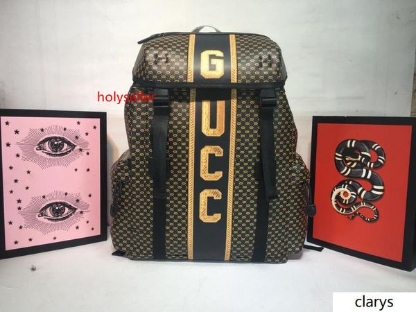 

dapper dan back pack nylon leather black gold 536413 size:32*45*14cm