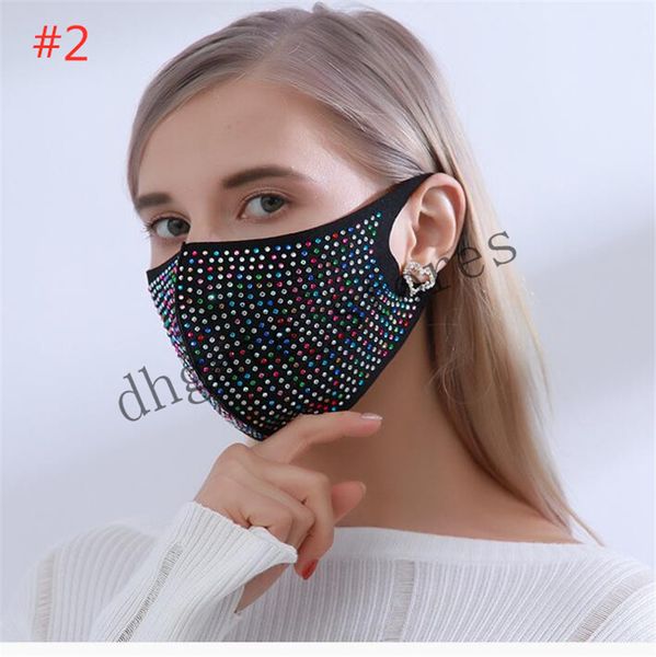 

bling rhinestone diamond crystal face mask women shinny gem jewel masks half face mouth cover anti dust cycling sports party mask giftsly717
