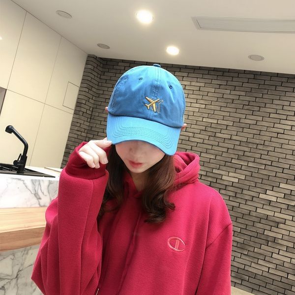 

rykwm hat women' summer new korean style all-match embroidery student street sunscreen hat men' fashion sunscreen baseball cap b, Blue;gray