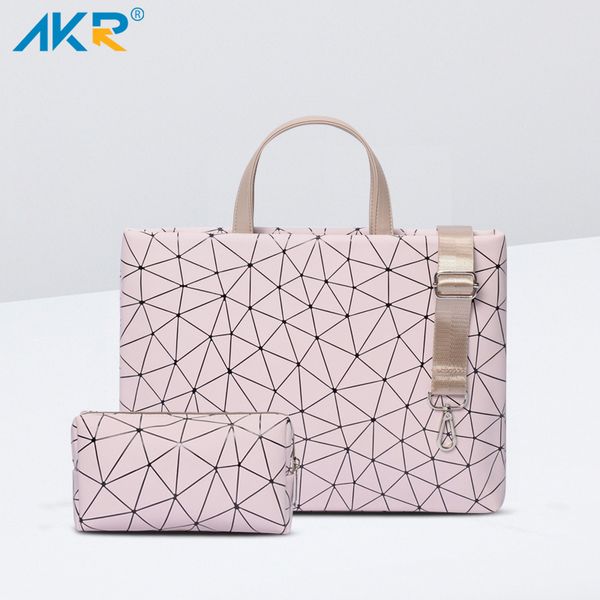 

pu leather bag for lap11"12" 13" 14" 15.6" geometric case for macbook air/pro 13.3",15.4" shoulder bag t2