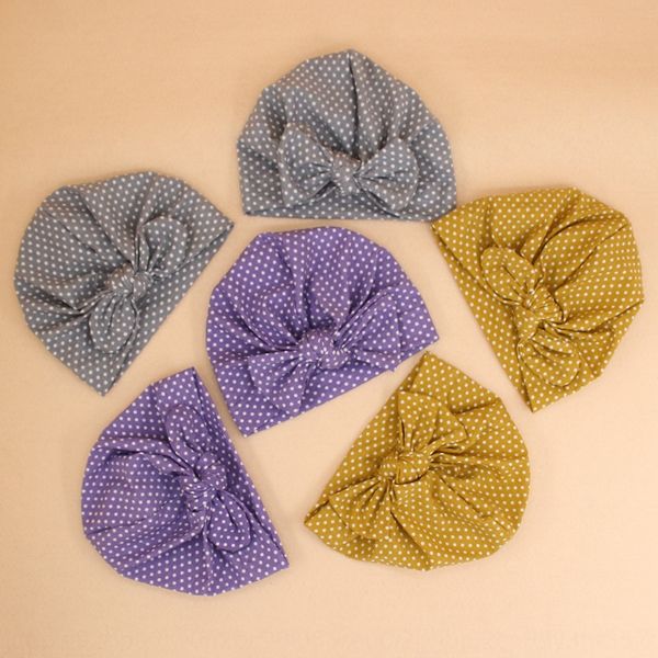 

ins bow rabbit ear ball dot classic fashion baby knitted knot tu pullover baby pullover cap, Yellow
