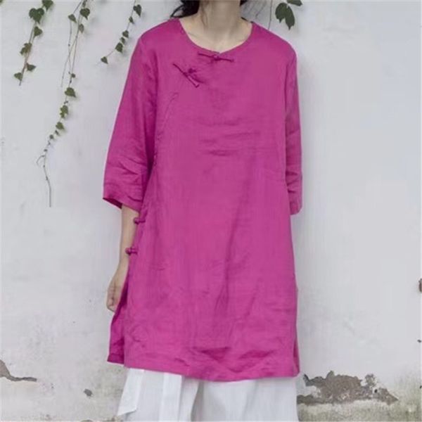 

литературный лен хуайте чистый цвет восстановления кнопки древним способам восстановить древние пути в шее длинного рукава блузки, White;black