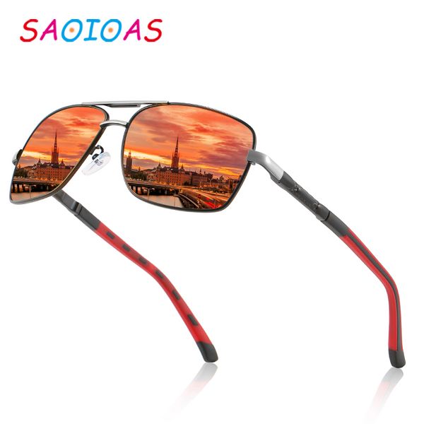 

saoioas 2020 brand summer men alloy frame sunglasses polarized mirror male sun glasses women for men uv400, White;black