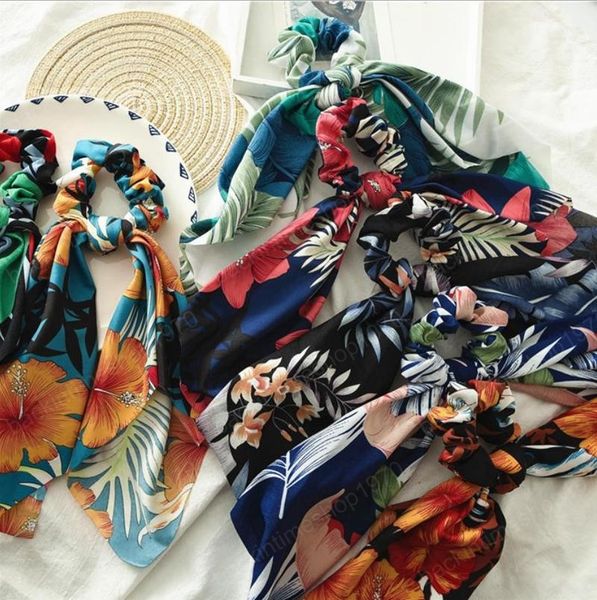 

ponytail hair ties scarf scrunchies hairbands elastic bow ribbon hair ties rope flower women headwear girl hair accessories 100pcs, Slivery;white