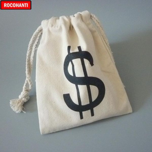 

natural color $ gift bag cotton canvas drawstring bag for event & party favor