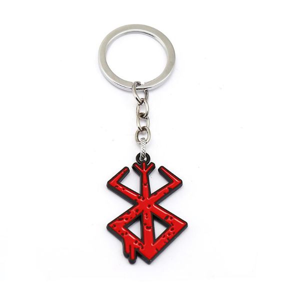 

japan ps4 game berserk keychain for men metal guts sword legend red logo keyring women car bag pendant fashion jewelry llaveros, Silver