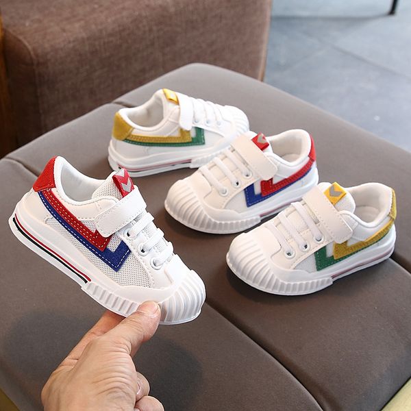 

детские детские спортивные спорт 2020 мальчиков осень новый корейский стиль кроссовки бегущие маленькие белые девочки одиночные ботинки млад, Black