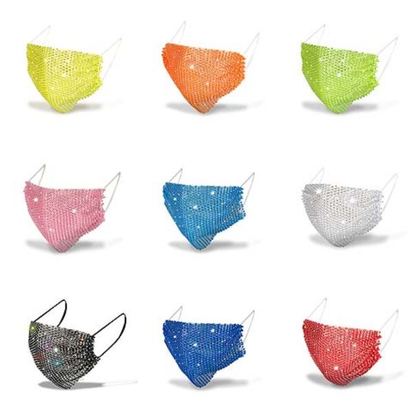 

3d american flag mask men and women sunscreen bling rhinestone scarf face maskdust proof night club mask festive party masks t2i51162#328