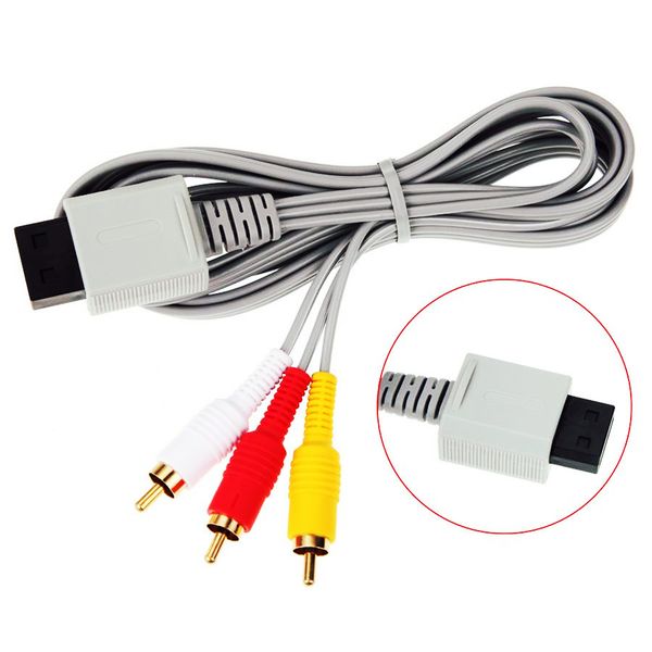 

1.8m audio video av cable game console composite 3 rca video cable cord wire main 480p for nintendo wii console