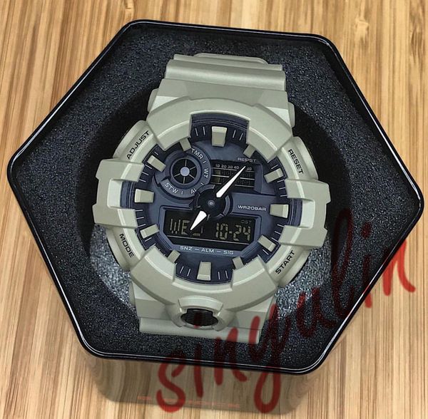 

fahion color new arrival g sport watches men's waterproof shock resistant led watch wholesale sport man watches gift for man 2020, Slivery;brown