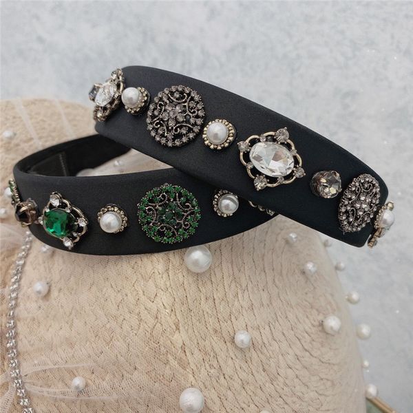 

jewelry headband hair accessories women pearl headband new baroque diamond gemstone headband retro court style national style queen style, Silver