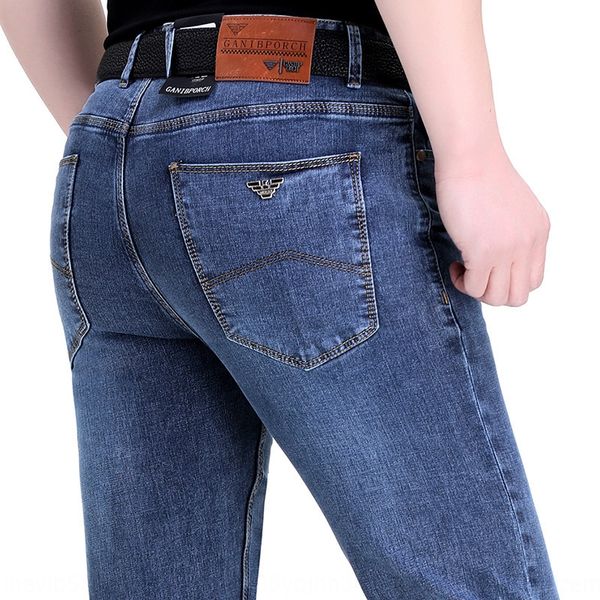 

kg04e 2020 spring and summer new chinos trousers jeans jeans men's straight men's pants middle-aged high waist business casual pan, Blue