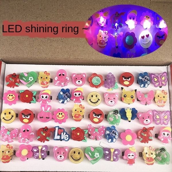 

led luminous hairpin cartoon fruit ring children's toy push activity fruit glowing luminous powder absorbing promotion gift, Slivery;white