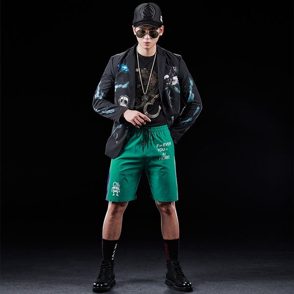 

new shorts beach men's shorts casual five-point middle korean slim five-point beach pants trendy pants