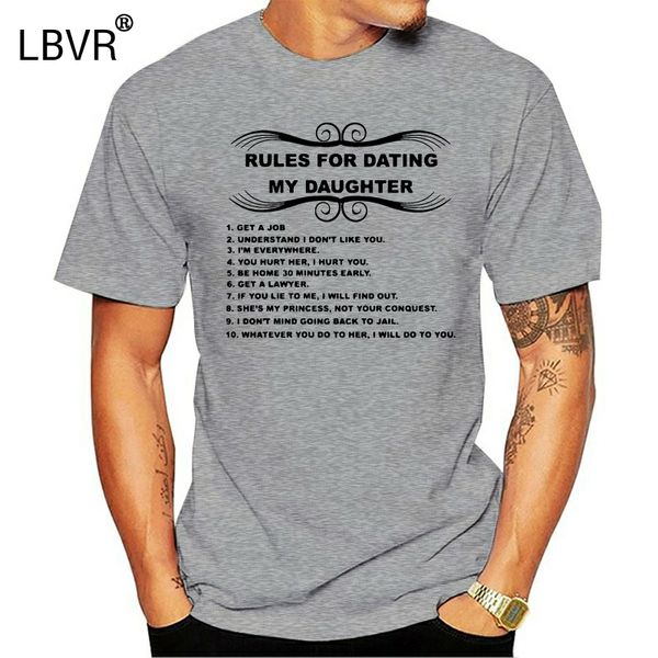 

gilden rules for dating my daughter t shirt fathers day gift dad parent daddy hipster custom tees kg-455, White;black