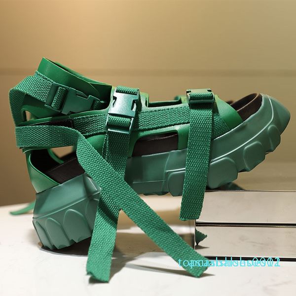 

platform women owens sandals thick soled heels shoes height increaming women buckle beach sandals transparent heel t02, Black